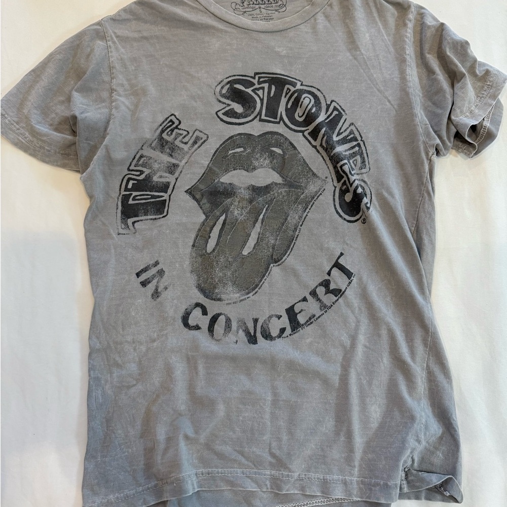 Freeze Vintage Rolling Stones Concert Band Tee T-Shirt Grey